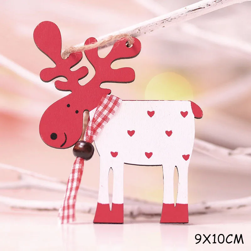 Pink Новинка, новогоднее натуральное Рождественское дерево, Елочное украшение Noel, Рождественское украшение для дома, деревянная подвеска, подарок Navidad - Цвет: Pink