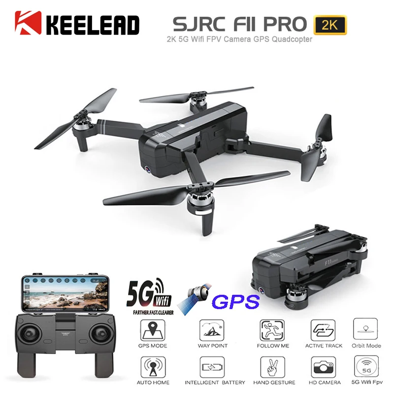 Камера KEELEAD SJRC F11 PRO беспилотники с GPS Wi Fi FPV 1080P/2K бесщеточный Квадрокоптер время
