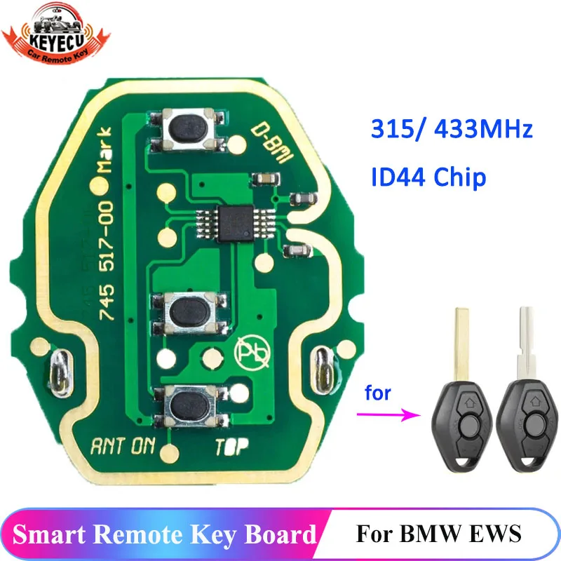 KEYECU Remote Car Key Control Circuit Board Fob for BMW EWS X3 X5 Z3 Z4