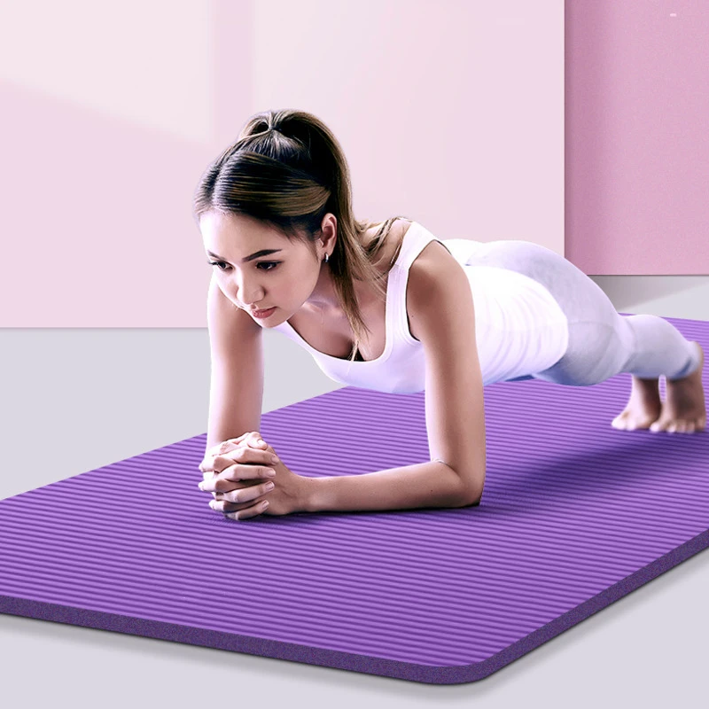 Tapis de Yoga plus grand de 185cm, matelas de Fitness épais NBR pour  débutants en Yoga pour hommes, tapis de gymnastique antidérapant pour  musculation, Pilates et danse - AliExpress