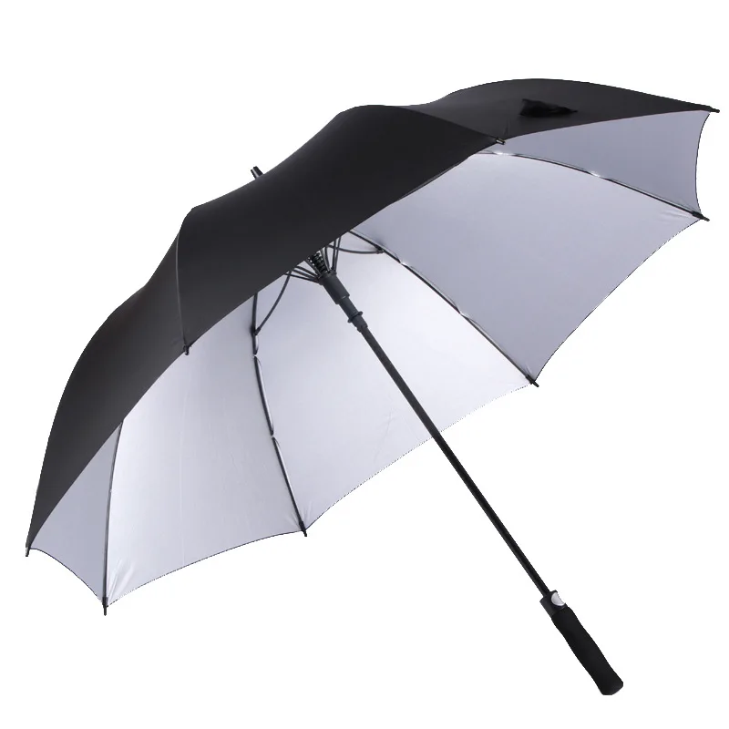 

Direct Selling Golf Silver Colloid Straight Umbrella Ultra Large Windproof All-Weather Umbrella Long Handle Advertising Umbrella