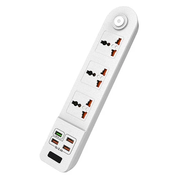 

HOT-Multi-Function Smart USB Power Board Expander 3 Sockets 4 USB Flame-Retardant Multifunctional Square Sockets