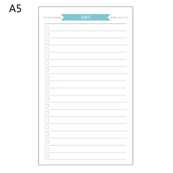 

6 Holes Refill Inner Paper Diary Week Month Planner for A5 Loose Leaf Notebook