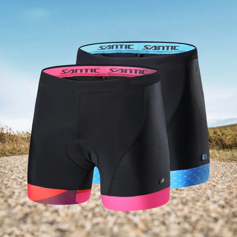 Santic женские велосипедные шорты с 1/4 подкладкой Coolmax 4D Pad Moon-Texture импортные CARVICO тканевые противоударные Короткие штаны для верховой езды L7C05082