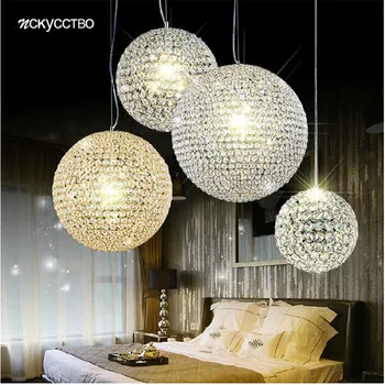

European Luxury Crystal Globe Pendant Lights Fashion Home Decoration Living Room Cafe Bar Hanging Lamp Villa Hotel Led Luminaire