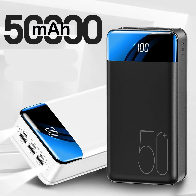Power Bank 50000mAh Portable Fast Charging PowerBank 50000 MAh 3 USB 