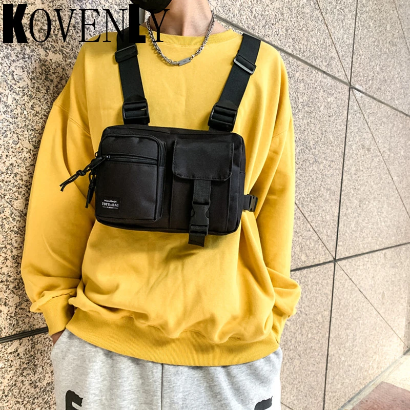 Canvas Young Men Chest Bags Tacticl Chest Rig Vest Bag Hip Hop Chest