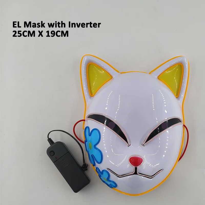 sexy anime cosplay Demon Slayer Glowing EL Wire Mask Kimetsu No Yaiba Characters Cosplay Costume Accessories Japanese Anime Fox Halloween LED Mask funny halloween costumes