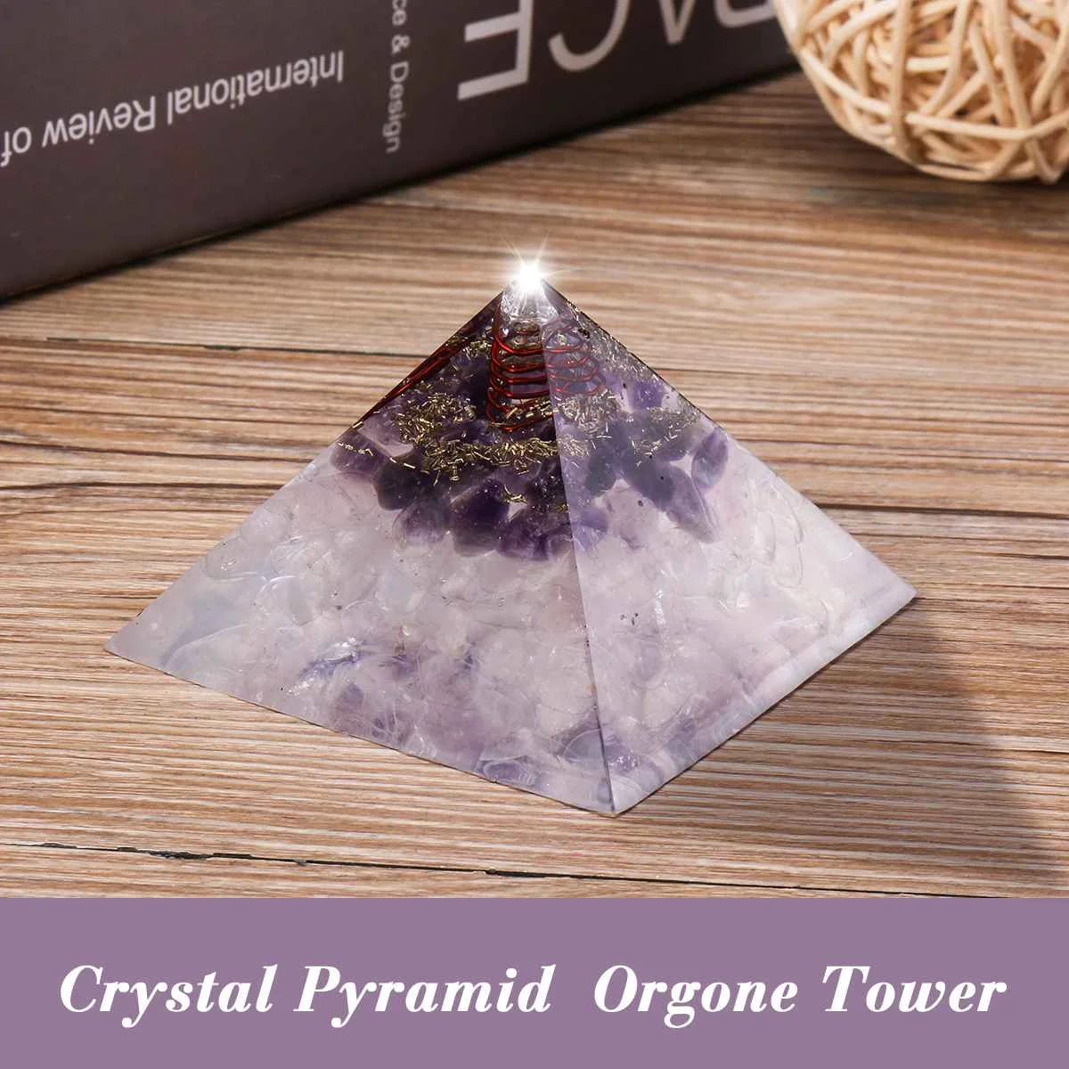 

Crystal Amethyst Energy Circle Healing Crystal Reiki Pyramid Chakras Natural Stone Orgone Orgonite Pyramids Fengshui Home Decor