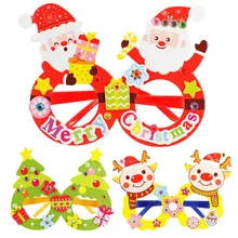 4 Pcs/set BRICOLAGE Dessin Animé Lunettes De Noël Jouets De Fête Santa Bonhomme De Neige Arbre De Noël Maternelle Jouet Fait Main pour Décorations Pour Enfants