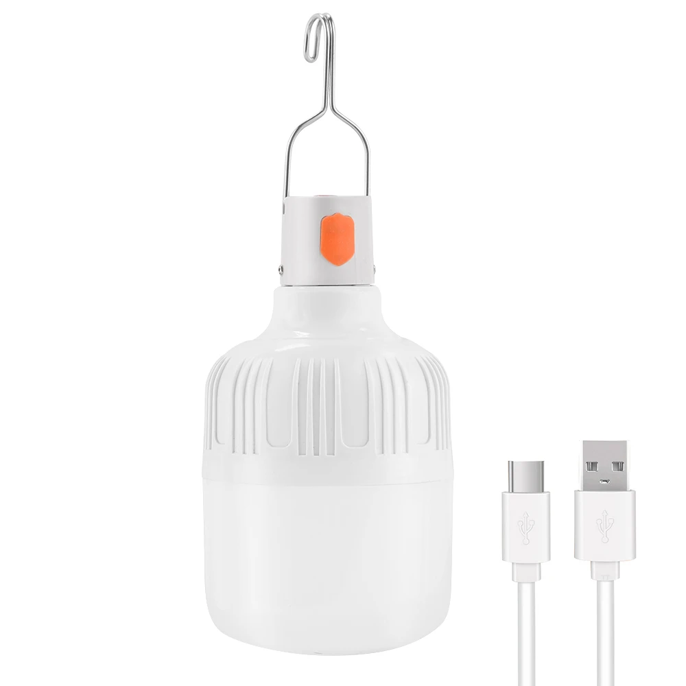 

20W 40W 80W 100W 120W led emergency light rechargeable USB charging bulb With hook 3modes Dimmable Outdoor Camping Lamp