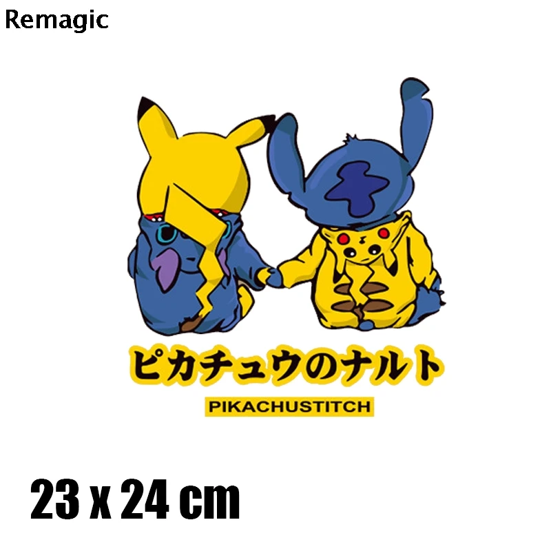 Pikachu Косплей Стич мультфильм дети железные на теплопередачи Патчи Наклейки Одежда DIY аппликации моющиеся a-уровень термопатч