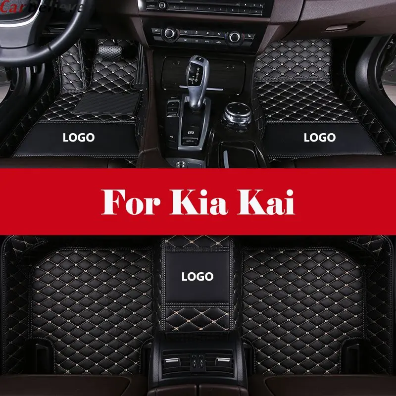

Custom 3d Leather car floor mats car styling accessories leather Car Floor Mats Waterproof Mat+LOGO For Kia Kai