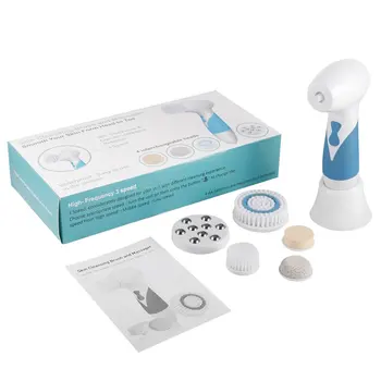 

Washable Multi-purpose IPX7 Waterproof 4 Interchangeable Heads 3 Speed 360°C Rotating Body Face Skin Cleansing Brush Massager
