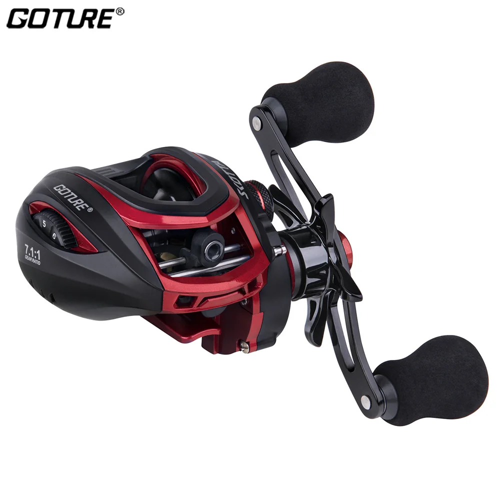 Carretel de Arremesso Carretel de Pesca 7 + 1 Goture Scotta Centrífugo Magnético Freio Duplo 8 kg Max Arraste bb 7.1:1 Alta Velocidade Isca Fundição