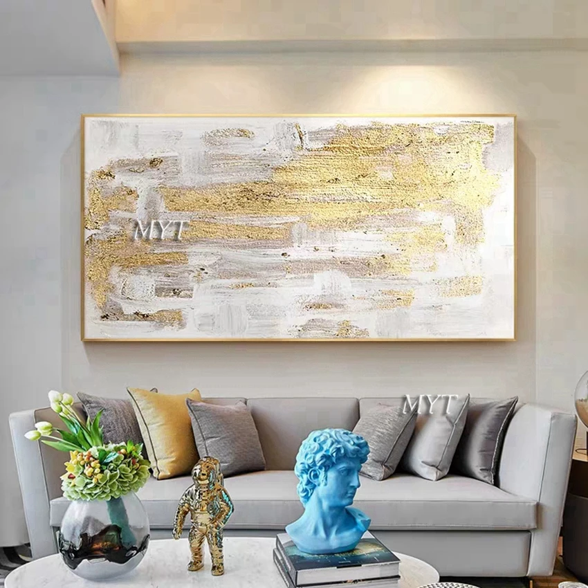 100% hand-painted oil painting, gold leaf mountain abstract modern art murals, for the living room decoration 100% hand-painted oil painting, gold leaf mountain abstract modern art murals, for the living room decoration