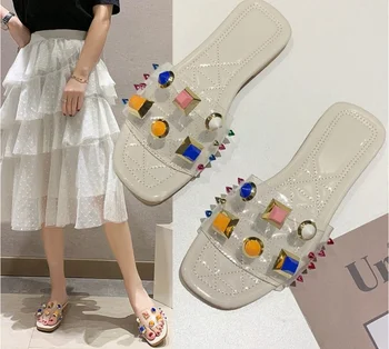 

Fashion Women Summer Slippers Slide Sandals Pearl Beach Slides Slip On Sandals Women Shoes Flip Flops Comfortable