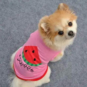 

Spring and Summer Leisure Styles Pet Dogs Clothing Comfortable Breathable Fashion Cute Cotton Watermelon Vest Small Dog Clothing