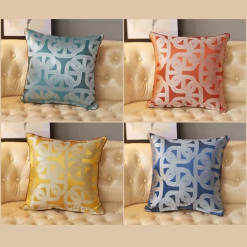 

Contemporary Modern Geometric Beige Oval Sofa Chair Designer Decorates Pillowcase With Square Home Cushion Cover 45x45cm