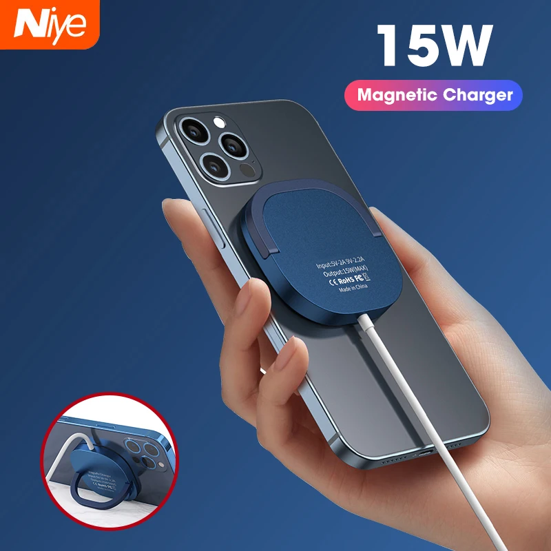 15W Magnetic Wireless Charger For iPhone 12 Pro Max Mini QI Fast Charge For Samsung USB C PD Adapter Original Magnet Charger