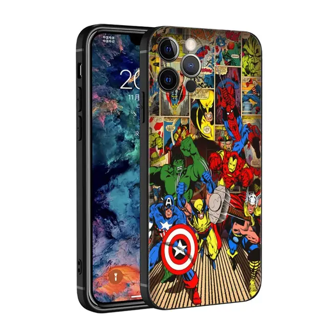 Phone Case For Apple iPhone 11 13 12 Pro Max 13 12 Mini XS max XR X 8 7 6s 6 Plus 7 8 6S 6 Fundas Retro Marvel Comic B08
