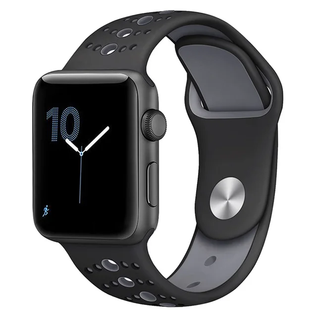 B Ремешок для часов силиконовый спортивный ремешок для Apple Watch 5 4 3 2 1 40 мм 44 мм резиновый ремешок для Iwatch 4 5 42 мм 38 мм аксессуары для ремешка - Цвет ремешка: B