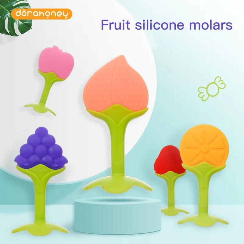 Teething & Massaging Toy Silicone Baby Teether for Teeth Infant Dental Care Accessories Newborn Fruit Chew Toys for Newborn