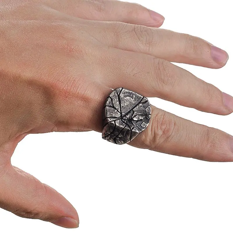 ANGELADY 1PC Retro Vintage Men's Novelty Broken Crack Signet Ring Cool Fashion Jewelry | Украшения и аксессуары