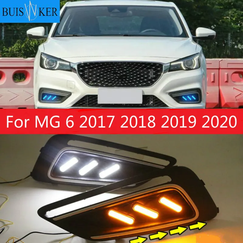 

1 пара светодиодный дневный ходовой светильник DRL для morrisgarues MG6 MG 6 2017 2018 2019 2020 DC 12V с желтым сигналом поворота
