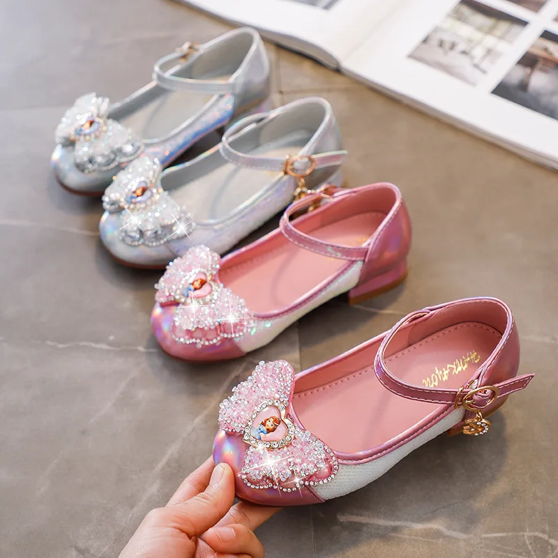 

Girls shoeprincess Shoes Kids Children Dress Shoes Small Host Program Performance Catwalks Leather