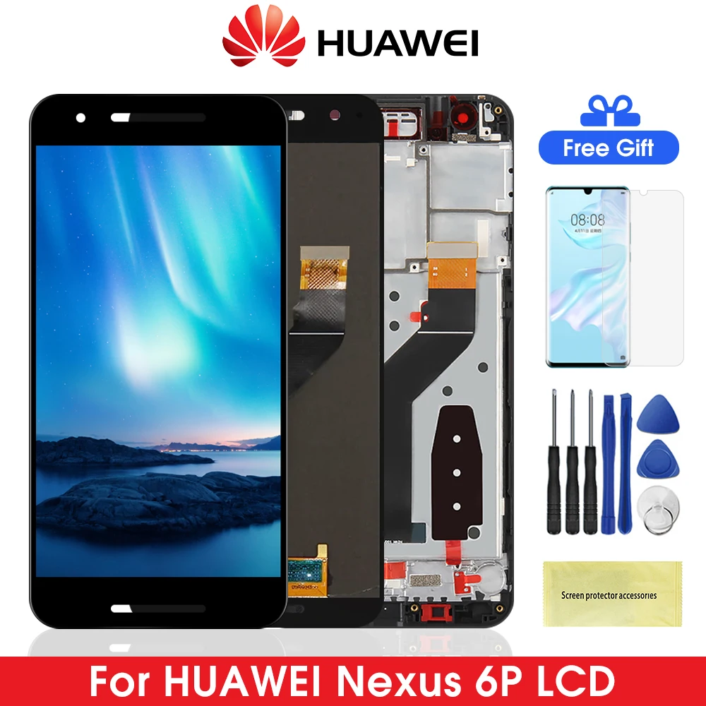 Оригинальный экран для Huawei Nexus 6P ЖК-дисплей сенсорный дигитайзер в сборе Запчасти