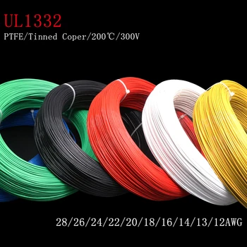 

1M/2M 28/26/24/22/20/18/16/14/13/12 AWG UL1332 PTFE Wire FEP Plastic Insulated High Temperature Electron Cable 300V