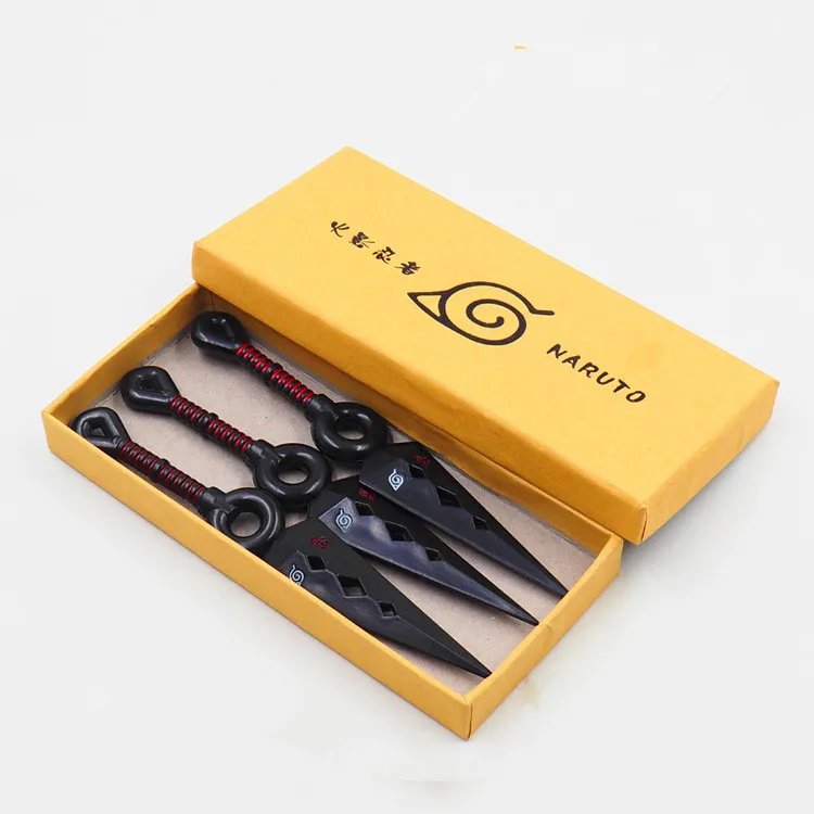Anime Naruto Uchiha Itachi Cosplay Kunai Shuriken Plastic Throw Weapon Kakashi Handheld Short Sword Darts Halloween Props Toys