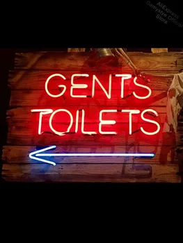 

Neon Sign For Gents Toilets Arrow Glass Tube Lamp Beer Bar Home Lamp resterant light Neon Bulbs Decorative Shopping Hall Sign