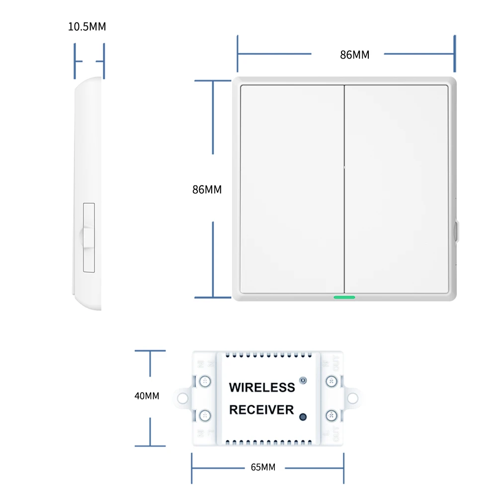  Saful 433Mhz smart push Wireless Switch Light RF Remote Control AC 110V 220V Receiver Wall Panel bu - 4000085364610
