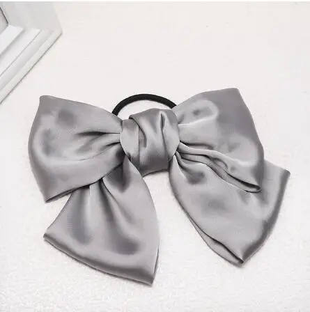 2 шт./, модный бантик для волос, elactic hair band, Мягкий Шифоновый бантик, держатель для женщин, девушек, сатин, трендовые женские аксессуары для волос