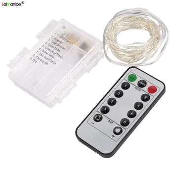 

5M/10M 50/100 LED Copper Wire Fairy String Lights With Remote Controller 3AA Battery Powered Waterproof Outdoor Garden Garland