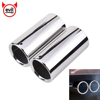 

evil energy High Quality 2Pcs Stainless Steel Exhaust Tip Exhaust Tail Pipe Tip Exhause Muffler For BMW 325i 328i