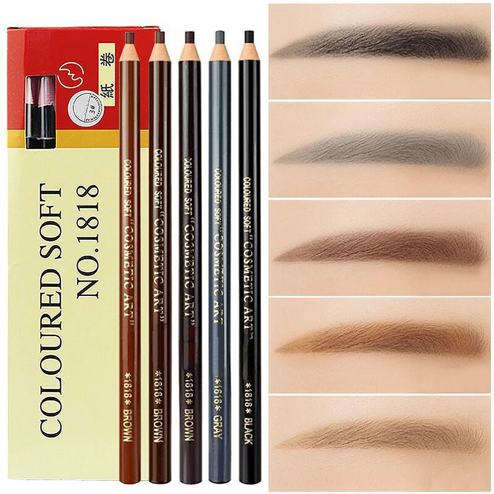5 Colors Eyebrow Pencil Makeup Natural Long-lasting Waterproof Eye Brow Tint Professional Pen Cosmetics for Women | Красота и