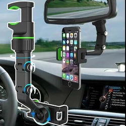 Support de téléphone portable multifonctionnel pour voiture, rotatif à 360 degrés, pour rétroviseur 