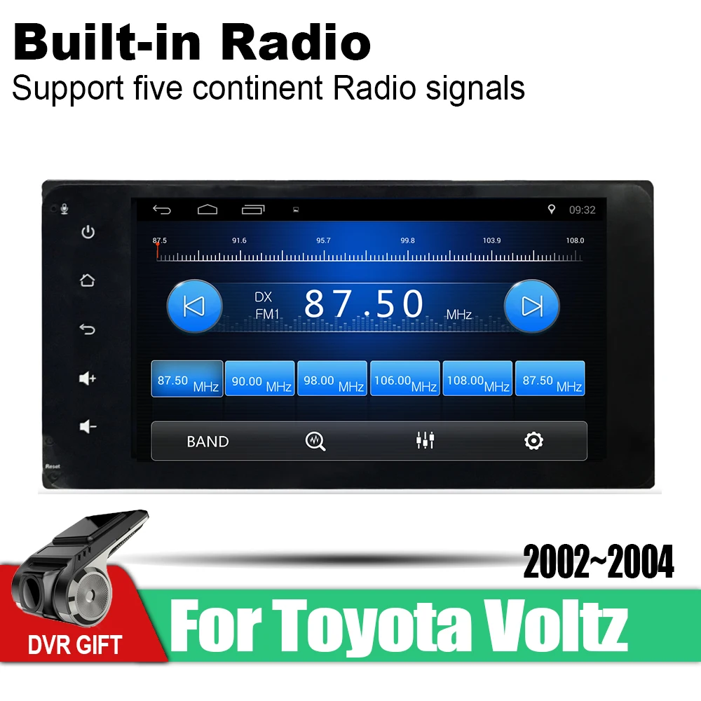 Автомобильная Мультимедийная система с GPS навигацией Android 2 din для Toyota Voltz 2002 2003 2004