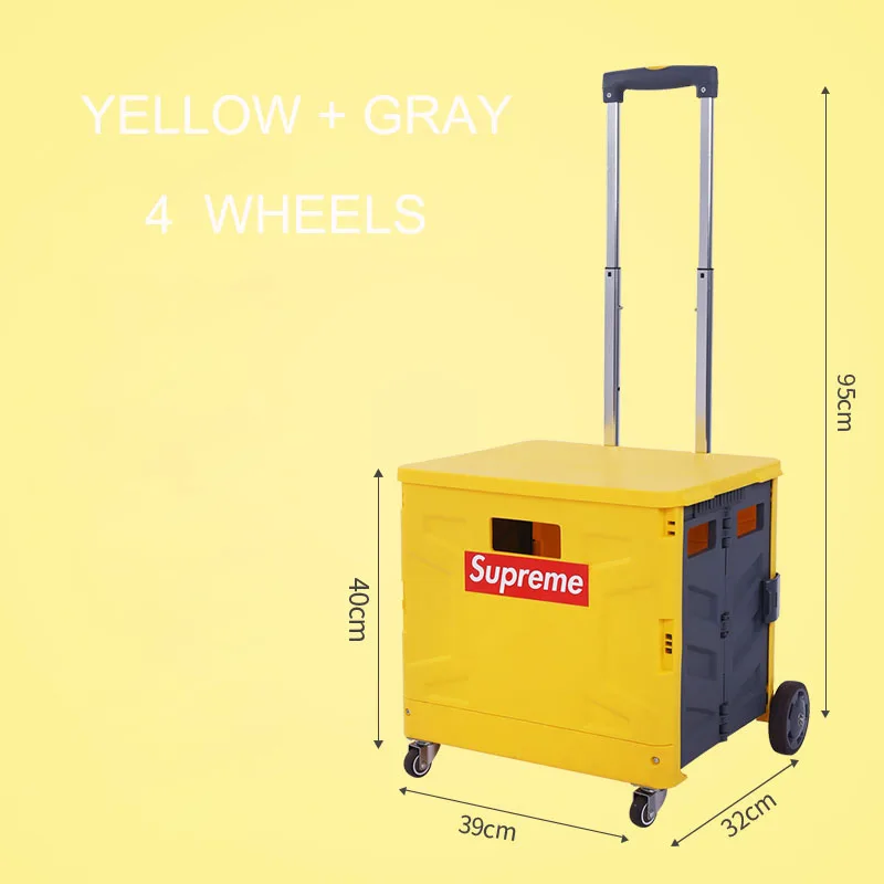 

E-FOUR Folding Luggage Cart Stainless Steel Hand Truck with Wheels Collapsible and Portable Fold Up Dolly for Travel Office Use