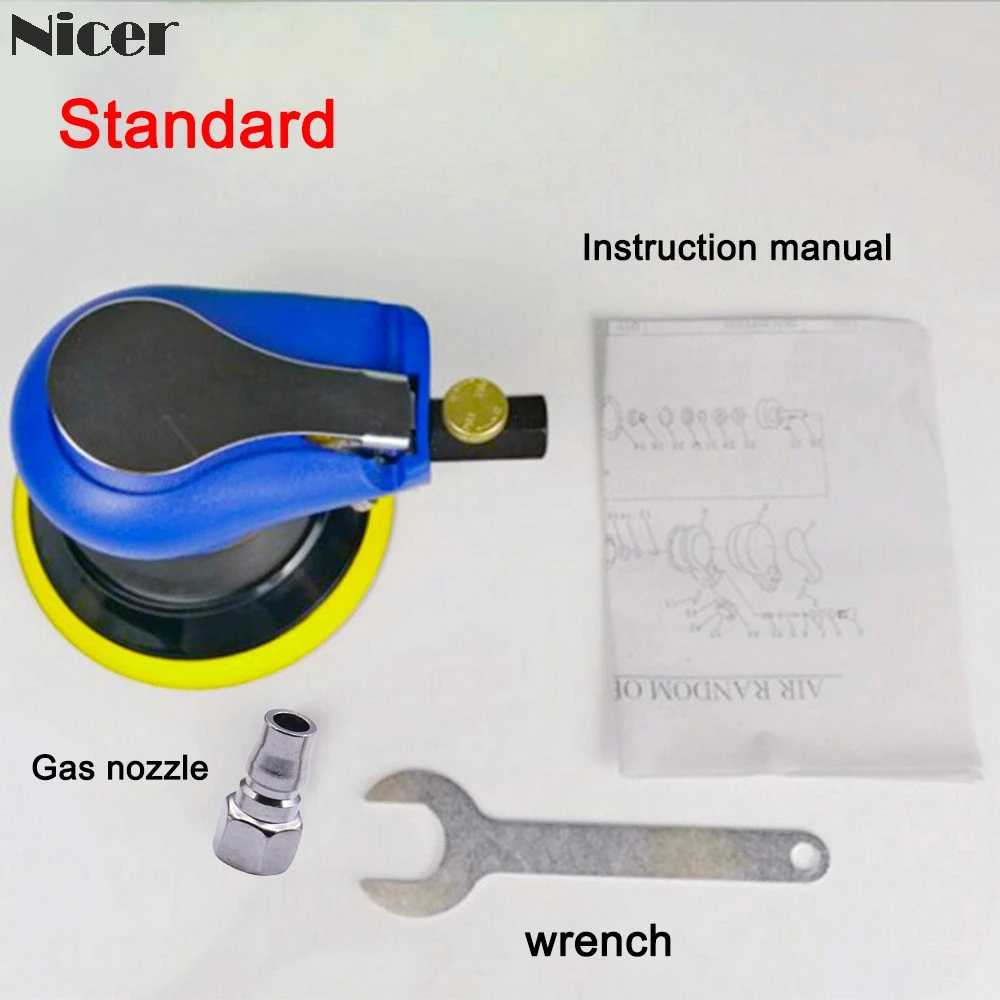 5 Inch Pneumatic Air Sander Polisher 9000RPM Polishing Machine Diy Car Paint Care Woodworking Polishing Grinding Machine