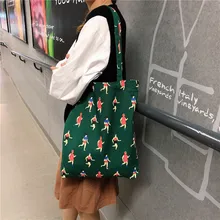 Модная женская Холщовая Сумка на плечо с принтом из овечьей шерсти, Большая вместительная складная сумка для покупок, Повседневная простая дизайнерская сумка