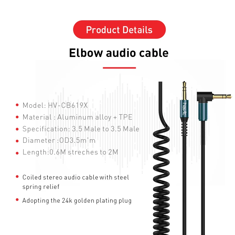 HAVIT CABLE AUX C/ MIC