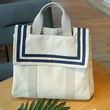 [Холщовая Сумка] Новая Стильная однотонная Офисная Рабочая Сумочка свежий темно-синий стиль Студенческая сумка прямая