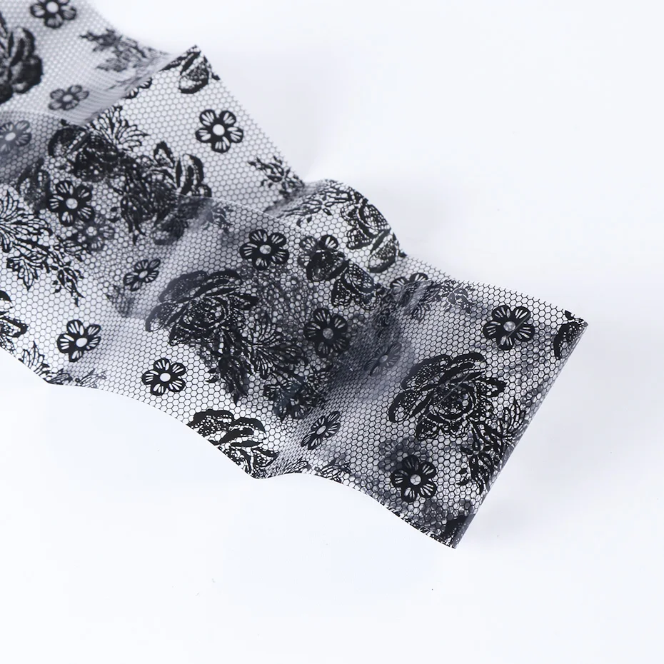 100*4 см черные кружевные цветы наклейки для ногтей наклейки s дизайн ногтей переводная наклейка слайдер бумажная наклейка декоративная обертка аксессуары CHXK12-1