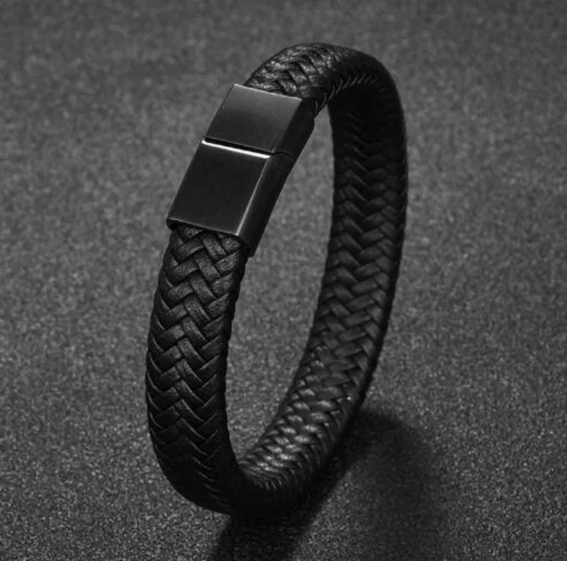 Black Leather Bracelet