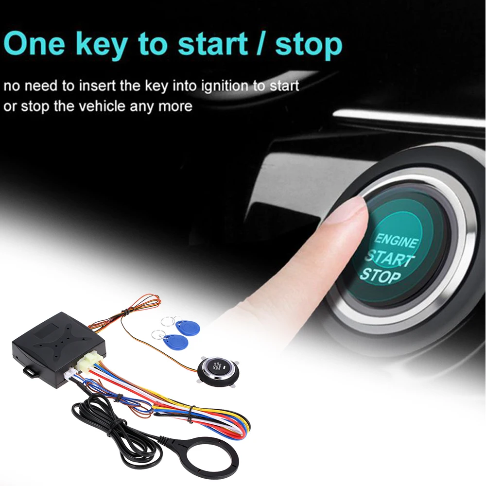 

TOSPRA Auto Car Alarm Car Engine Push Start Stop Button RFID Lock Keyless System Door Push Start Button Tactile Buttons