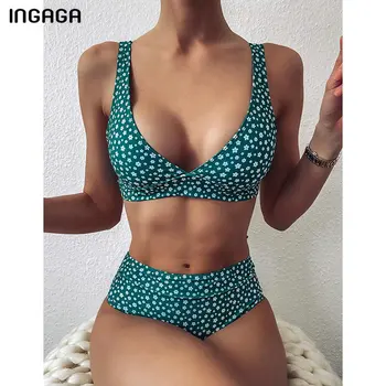 

INGAGA High Waist Bikinis Swimsuits Push Up Swimwear Women 2020 Bikini Set Bathers Top Wrap Biquini Tie dye Bathing Suit Women